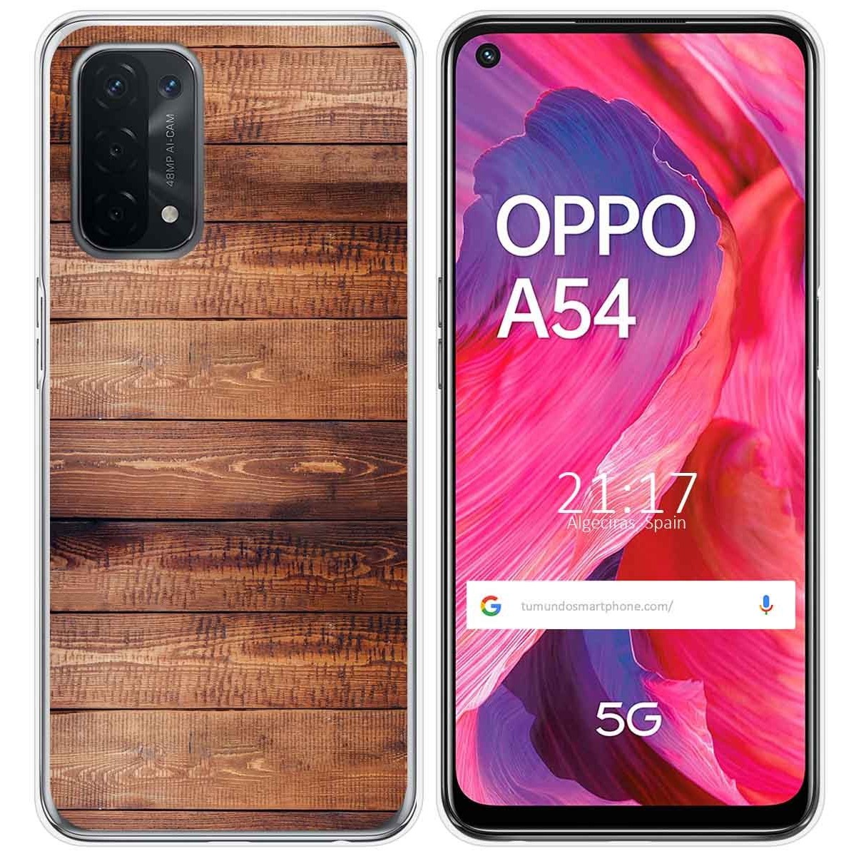 Funda Gel Tpu para Oppo A54 5G / A74 5G diseño Madera 02 Dibujos