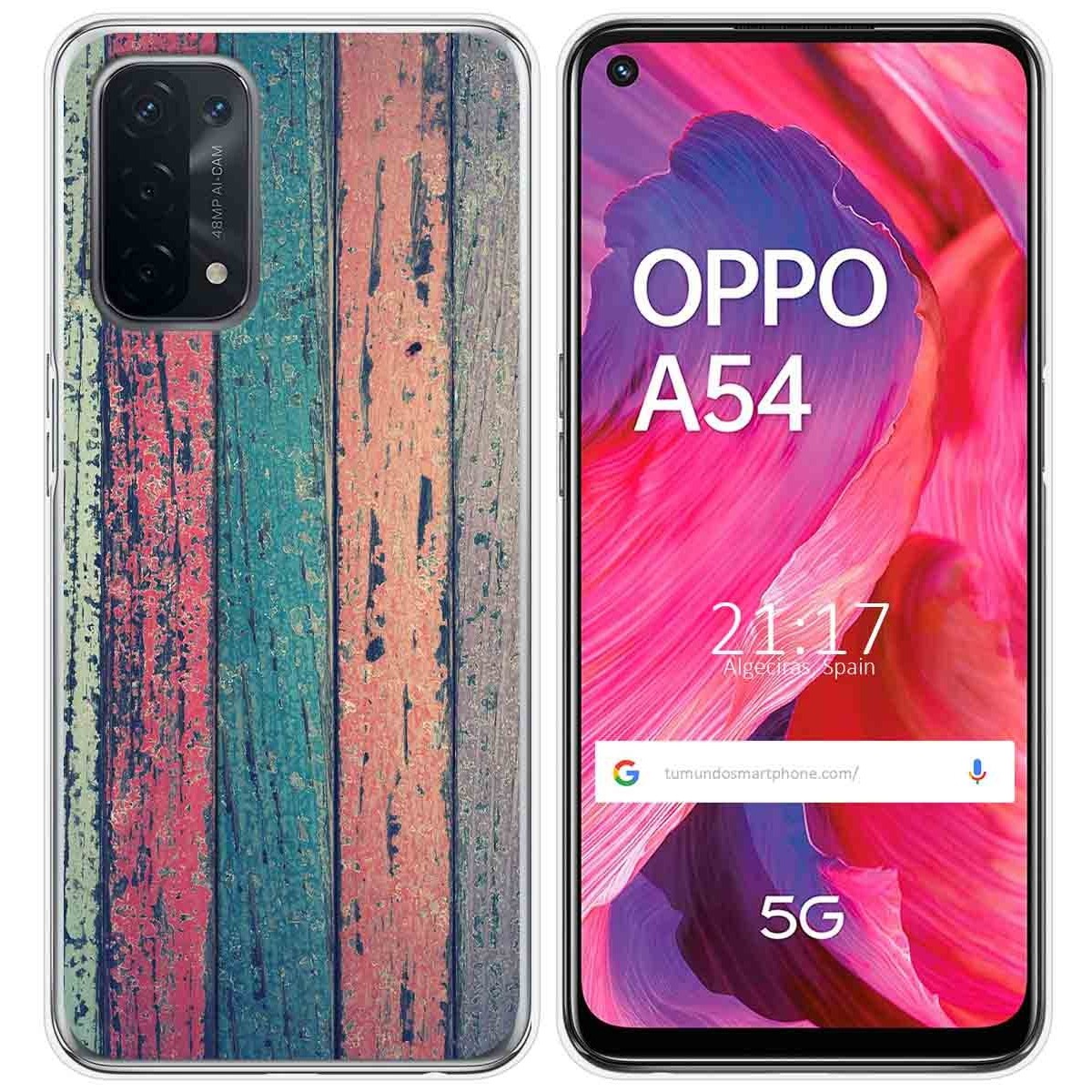 Funda Gel Tpu para Oppo A54 5G / A74 5G diseño Madera 10 Dibujos