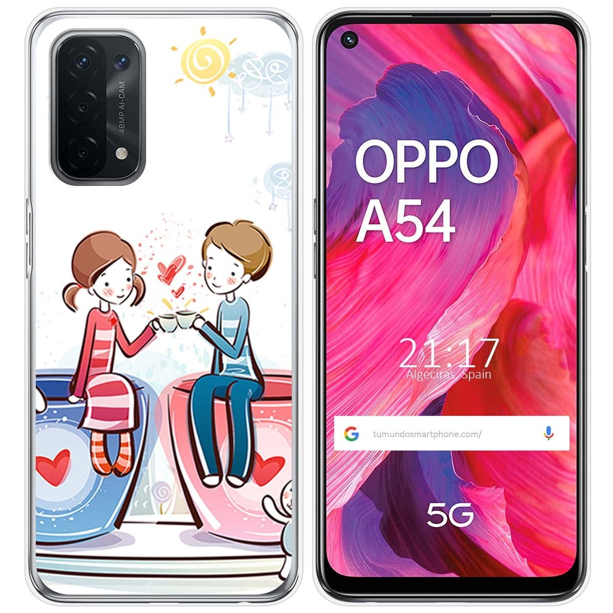 Funda Gel Tpu para Oppo A54 5G / A74 5G diseño Café Dibujos