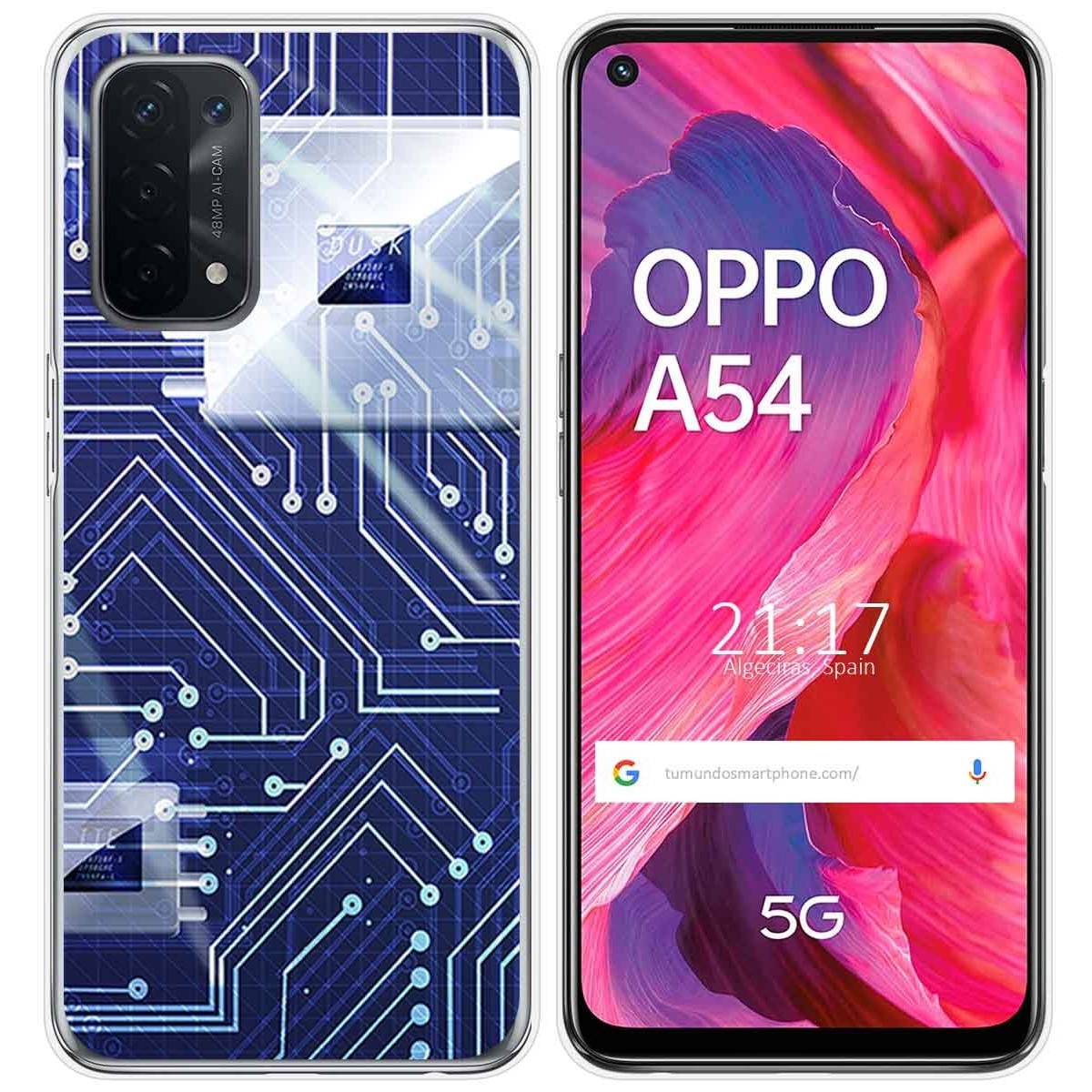 Funda Gel Tpu para Oppo A54 5G / A74 5G diseño Circuito Dibujos