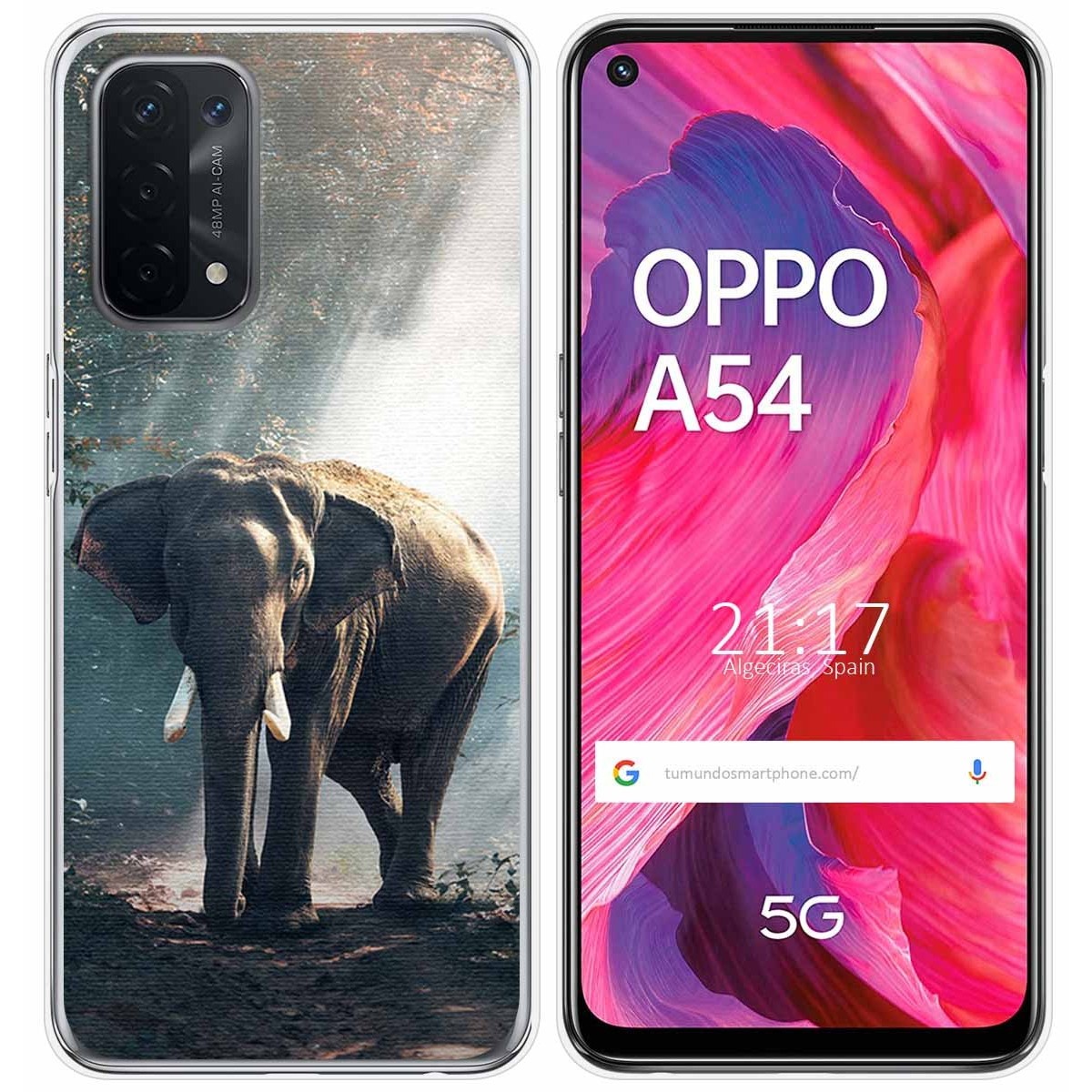 Funda Gel Tpu para Oppo A54 5G / A74 5G diseño Elefante Dibujos