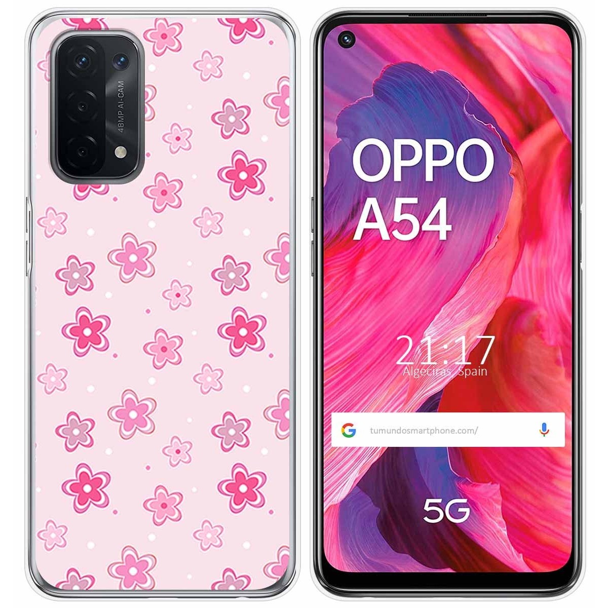Funda Gel Tpu para Oppo A54 5G / A74 5G diseño Flores Dibujos
