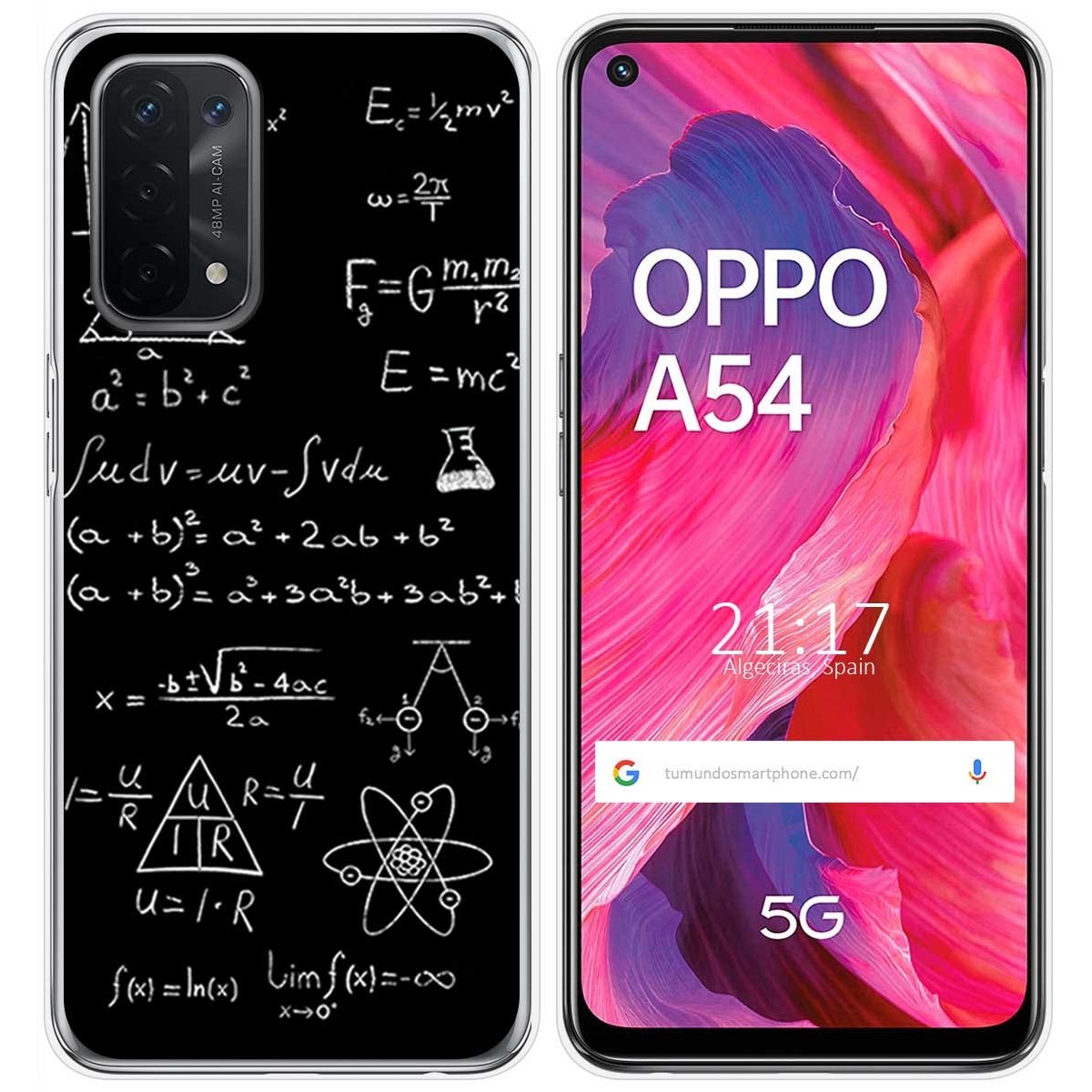 Funda Gel Tpu para Oppo A54 5G / A74 5G diseño Formulas Dibujos