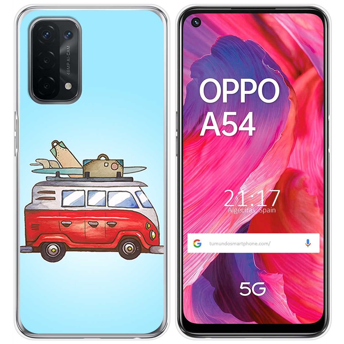Funda Gel Tpu para Oppo A54 5G / A74 5G diseño Furgoneta Dibujos