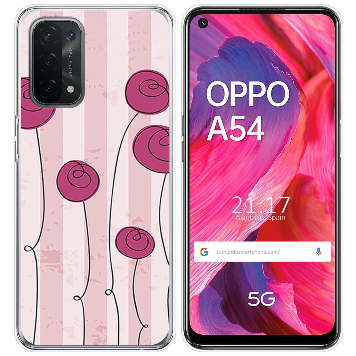 Funda Gel Tpu para Oppo A54 5G / A74 5G diseño Flores Vintage Dibujos