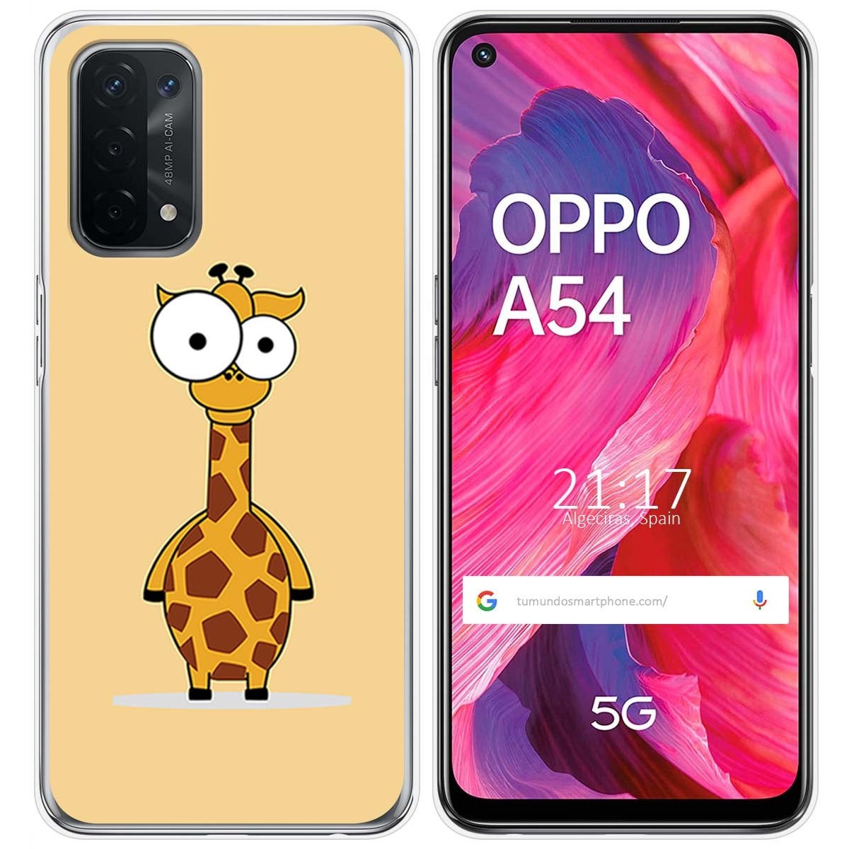 Funda Gel Tpu para Oppo A54 5G / A74 5G diseño Jirafa Dibujos