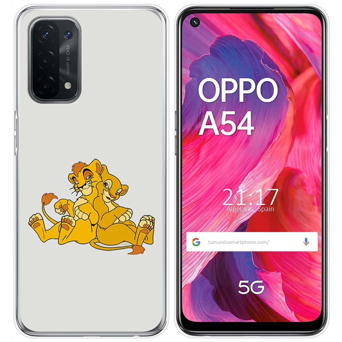 Funda Gel Tpu para Oppo A54 5G / A74 5G diseño Leones Dibujos