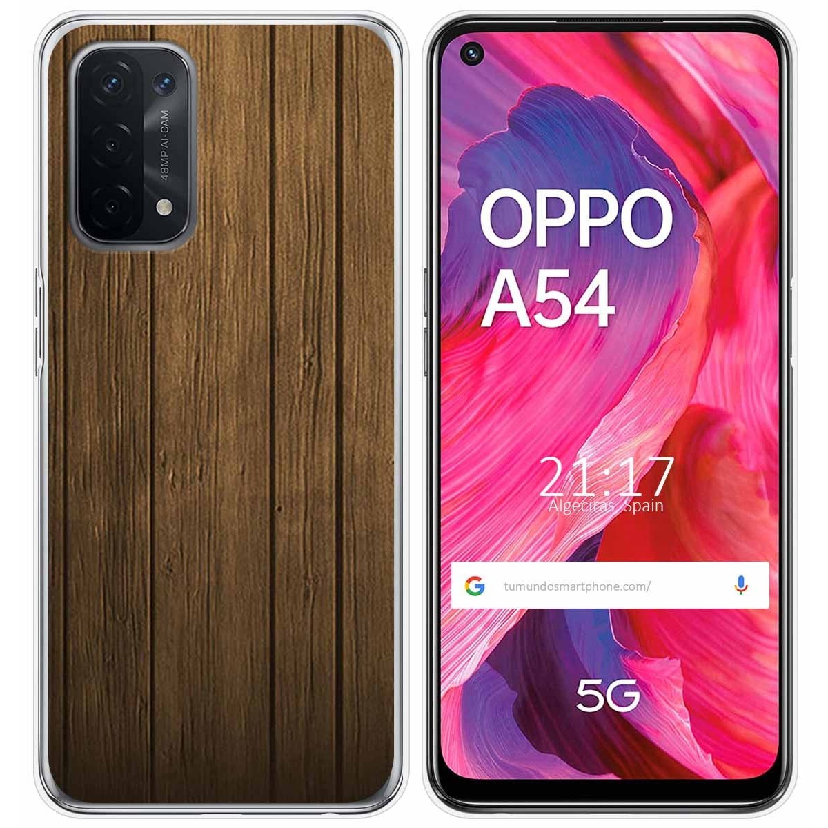 Funda Gel Tpu para Oppo A54 5G / A74 5G diseño Madera Dibujos
