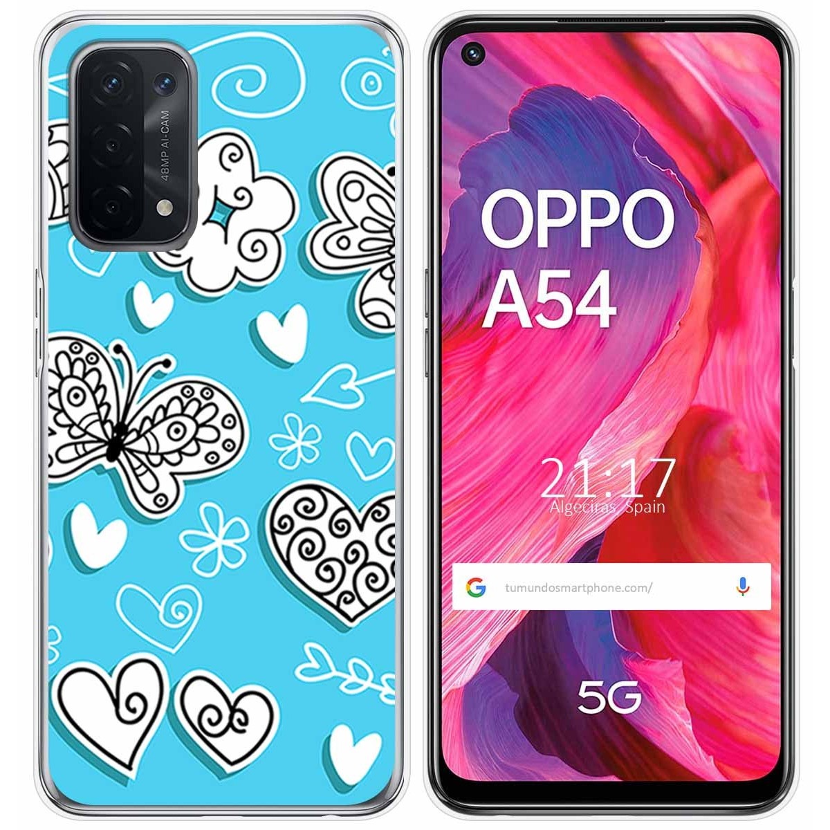 Funda Gel Tpu para Oppo A54 5G / A74 5G diseño Mariposas Dibujos