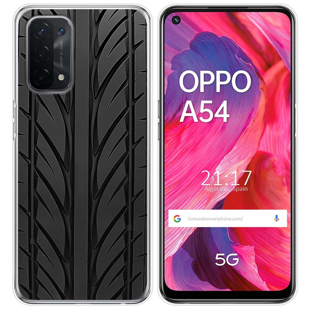 Funda Gel Tpu para Oppo A54 5G / A74 5G diseño Neumatico Dibujos