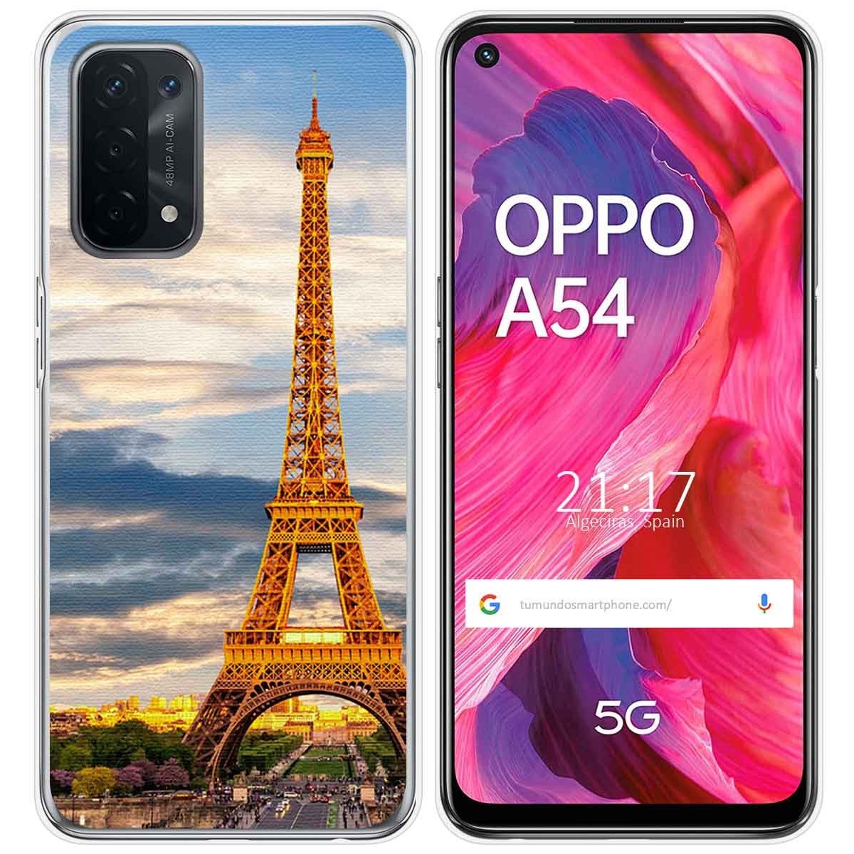 Funda Gel Tpu para Oppo A54 5G / A74 5G diseño Paris Dibujos