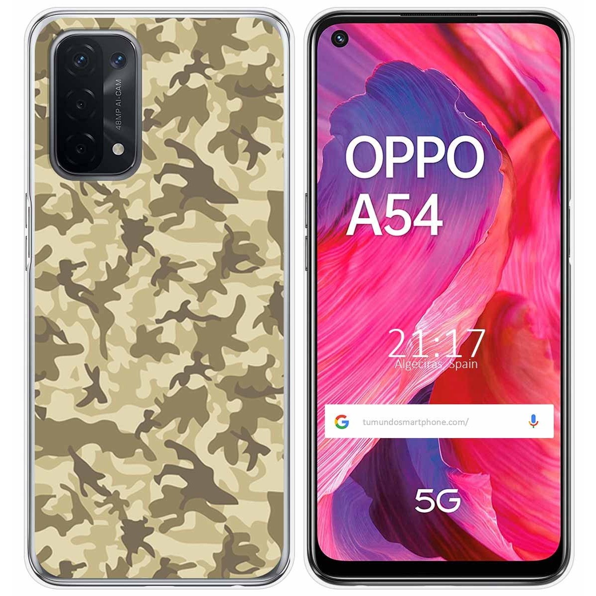 Funda Gel Tpu para Oppo A54 5G / A74 5G diseño Sand Camuflaje Dibujos