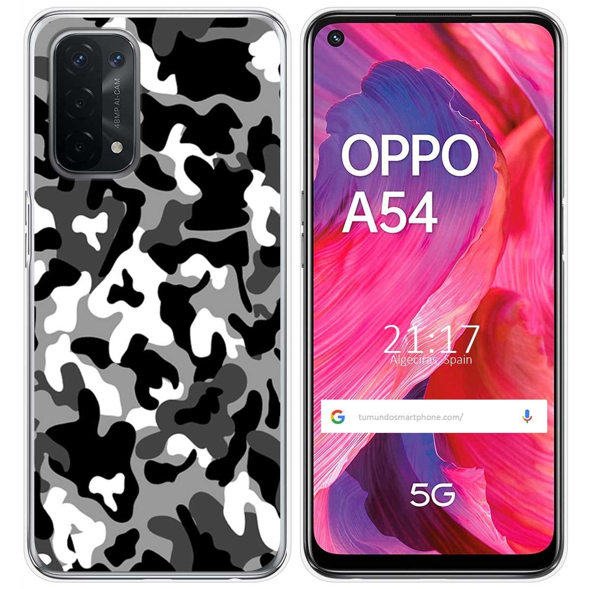 Funda Gel Tpu para Oppo A54 5G / A74 5G diseño Snow Camuflaje Dibujos