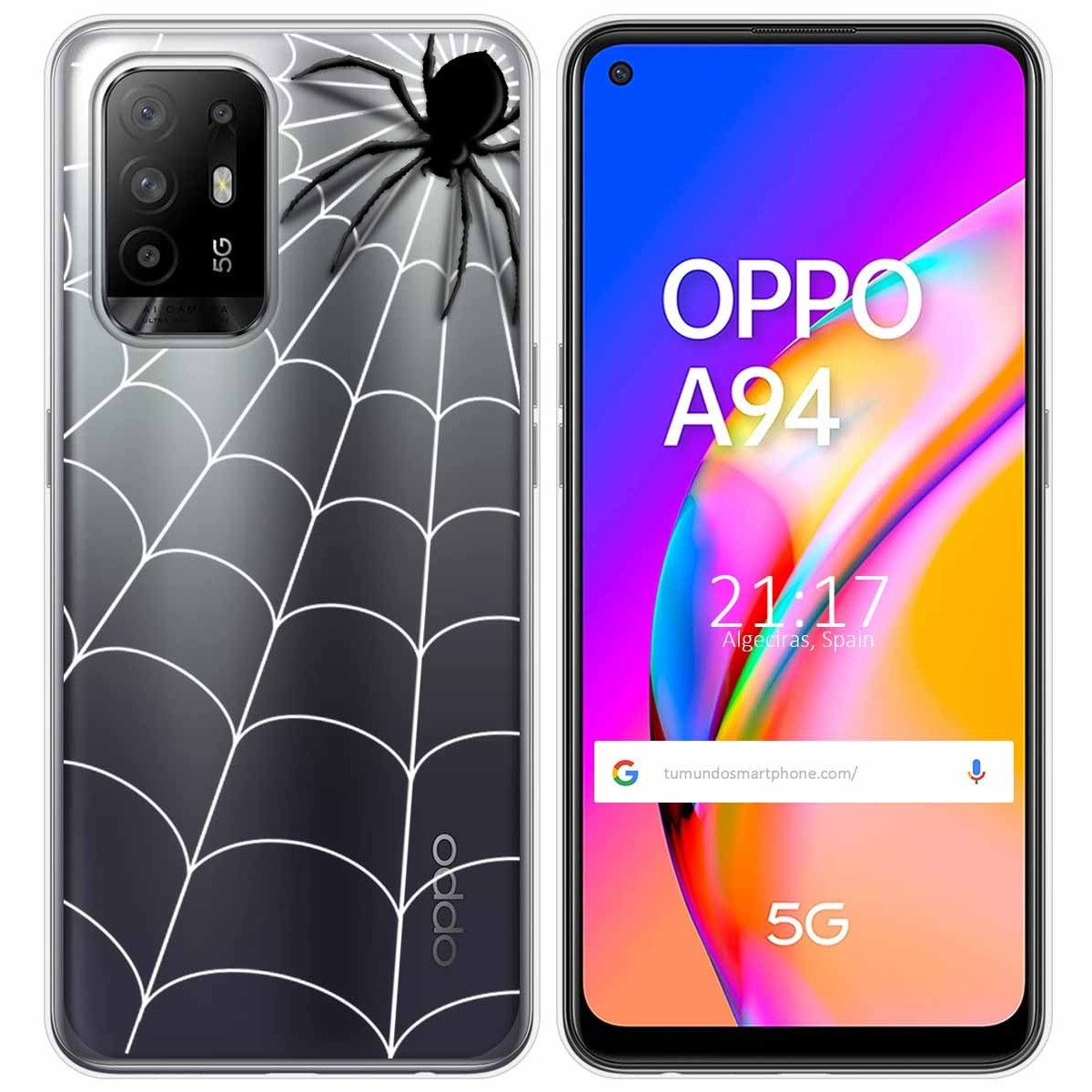 Funda Gel Transparente para Oppo A94 5G diseño Araña Dibujos