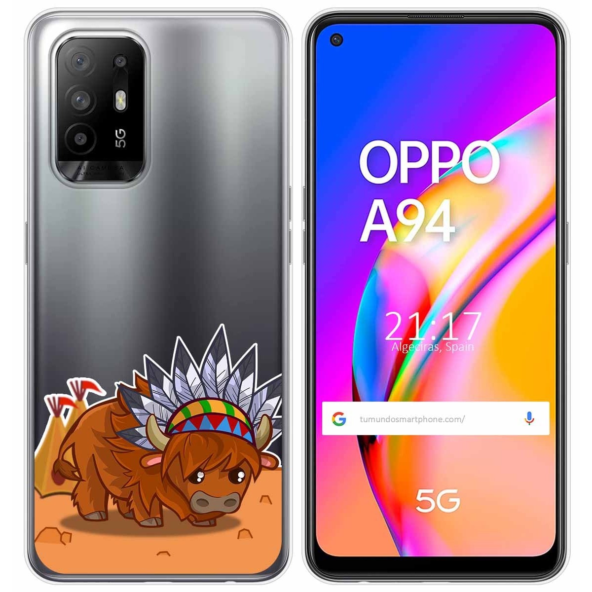 Funda Gel Transparente para Oppo A94 5G diseño Bufalo Dibujos