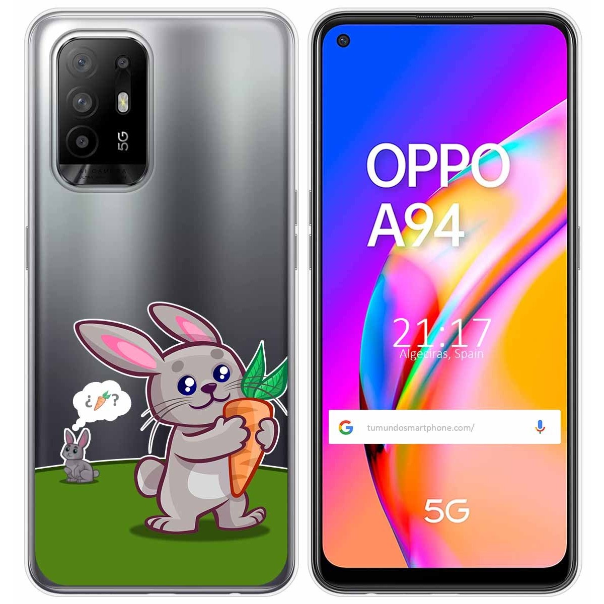Funda Gel Transparente para Oppo A94 5G diseño Conejo Dibujos
