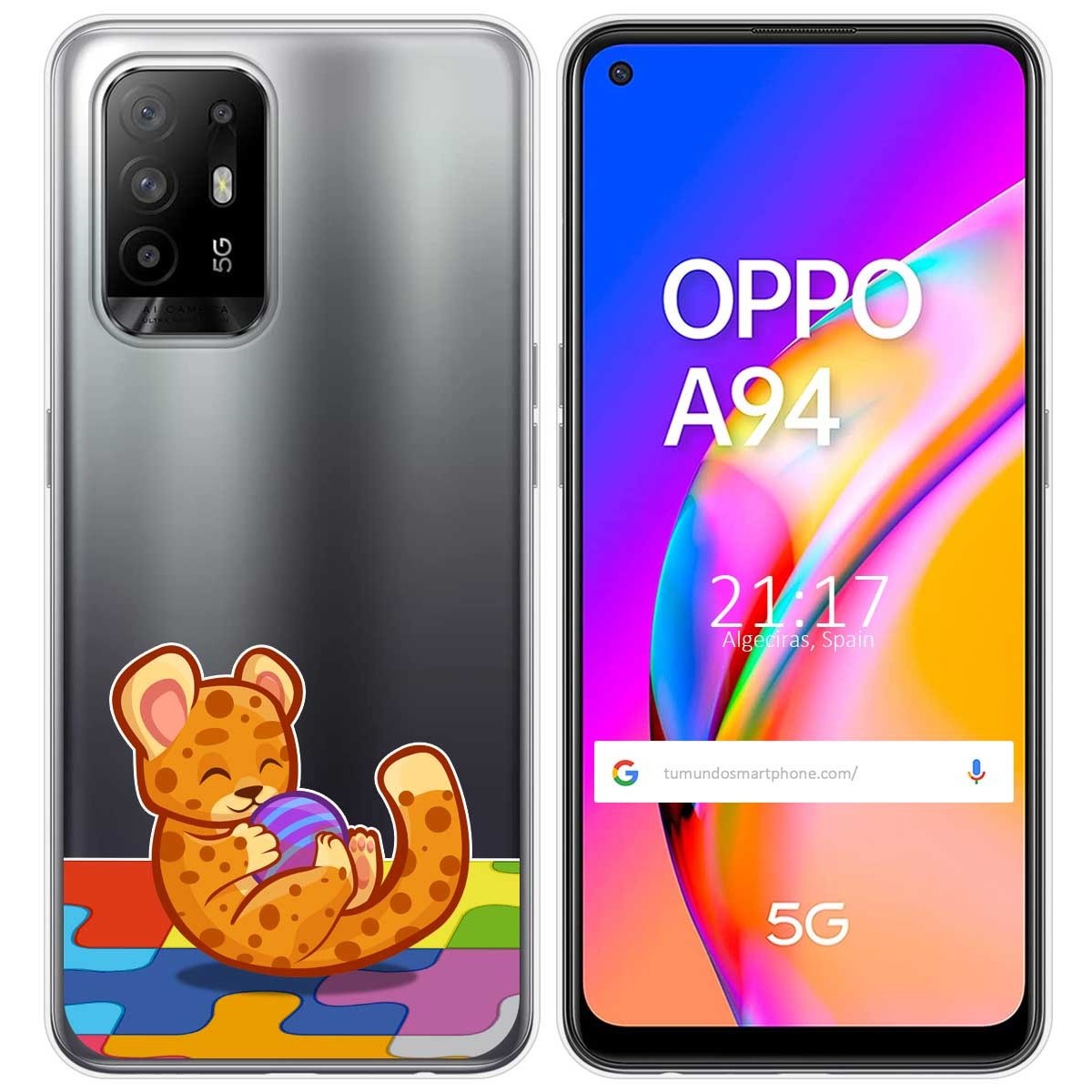 Funda Gel Transparente para Oppo A94 5G diseño Leopardo Dibujos