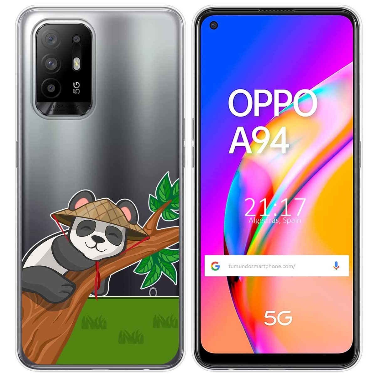 Funda Gel Transparente para Oppo A94 5G diseño Panda Dibujos