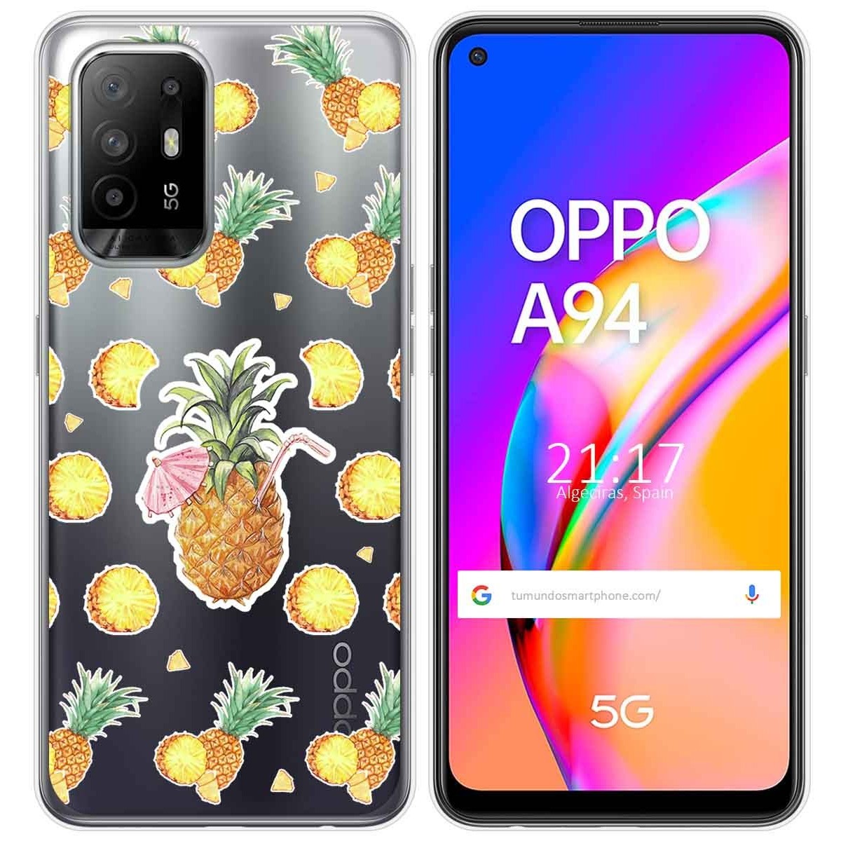 Funda Gel Transparente para Oppo A94 5G diseño Piña Dibujos