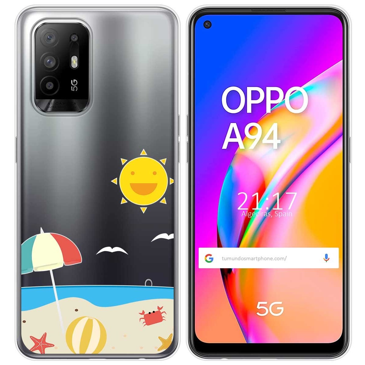 Funda Gel Transparente para Oppo A94 5G diseño Playa Dibujos