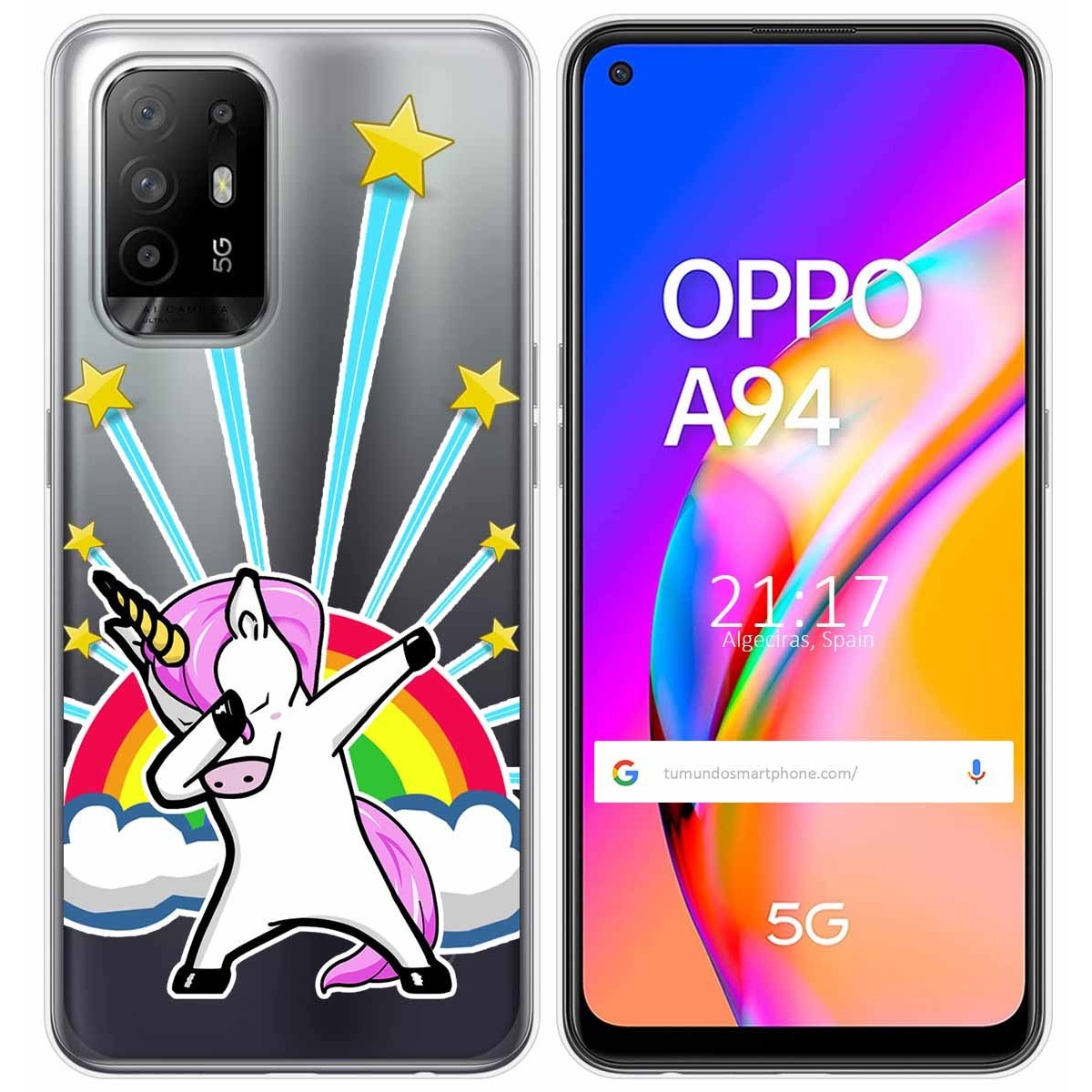Funda Gel Transparente para Oppo A94 5G diseño Unicornio Dibujos