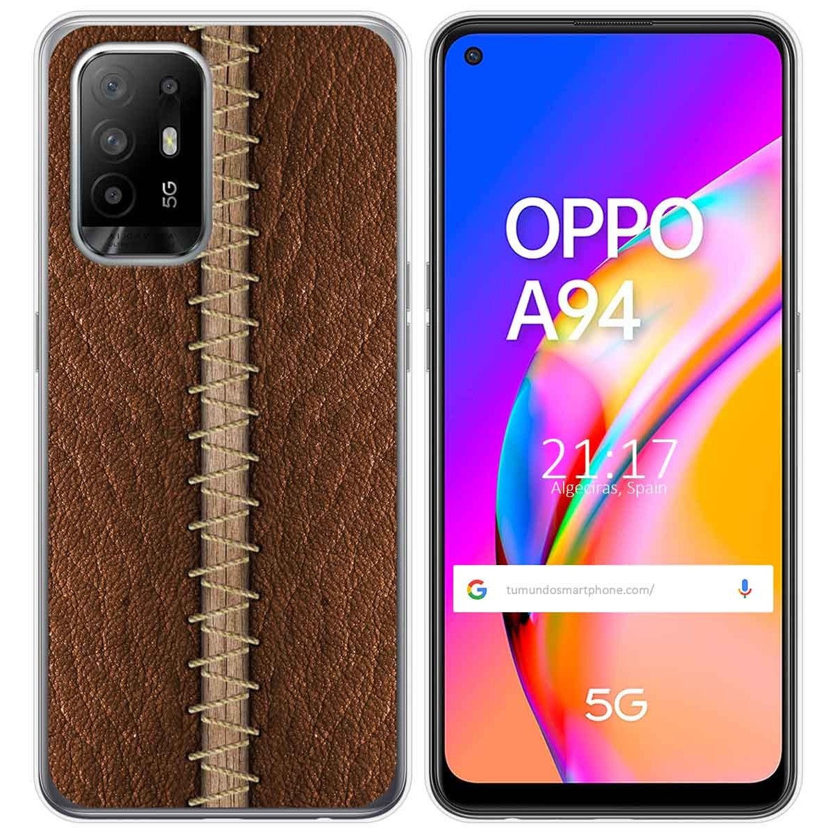 Funda Gel Tpu para Oppo A94 5G diseño Cuero 01 Dibujos