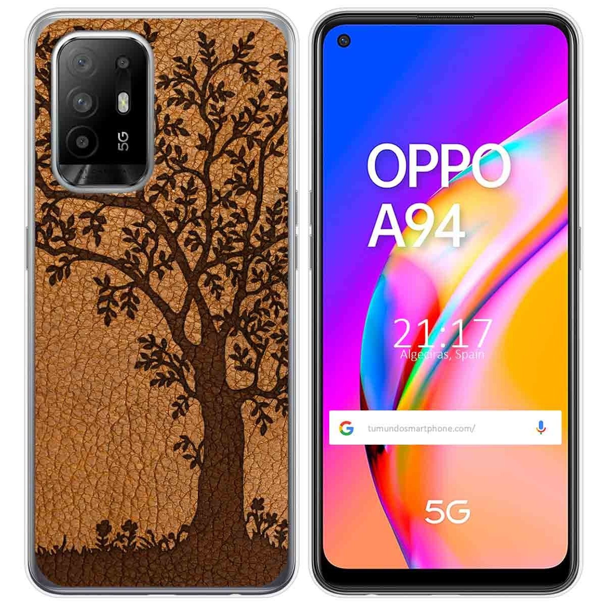 Funda Gel Tpu para Oppo A94 5G diseño Cuero 03 Dibujos