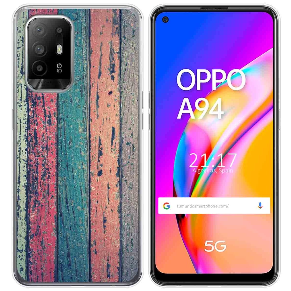 Funda Gel Tpu para Oppo A94 5G diseño Madera 10 Dibujos