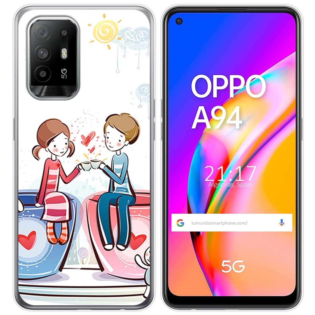 Funda Gel Tpu para Oppo A94 5G diseño Café Dibujos