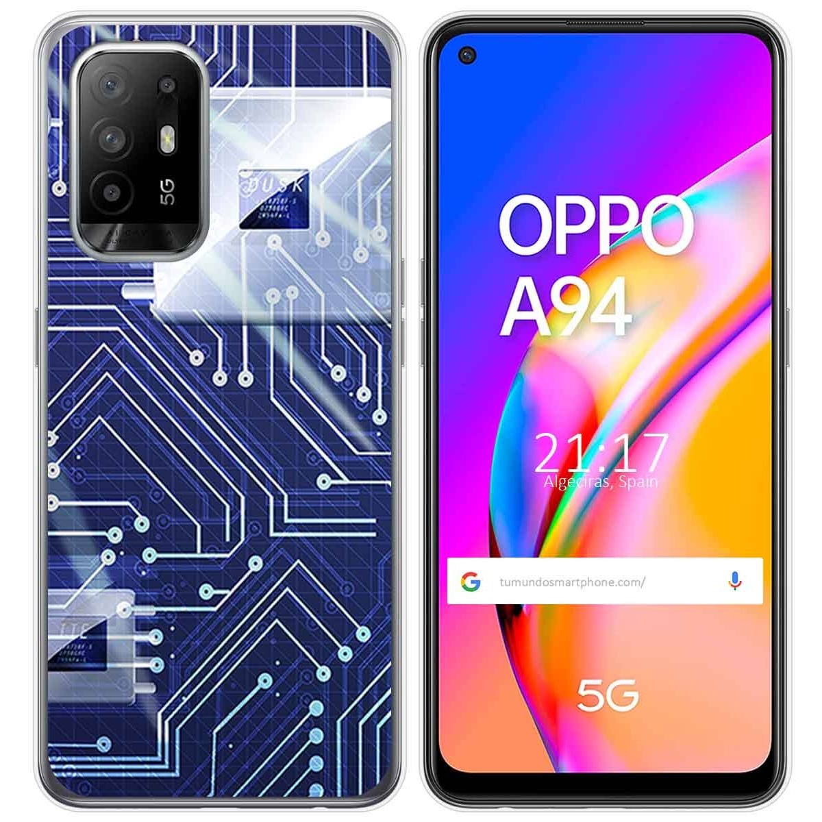 Funda Gel Tpu para Oppo A94 5G diseño Circuito Dibujos