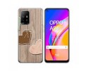Funda Gel Tpu para Oppo A94 5G diseño Corazones Madera Dibujos