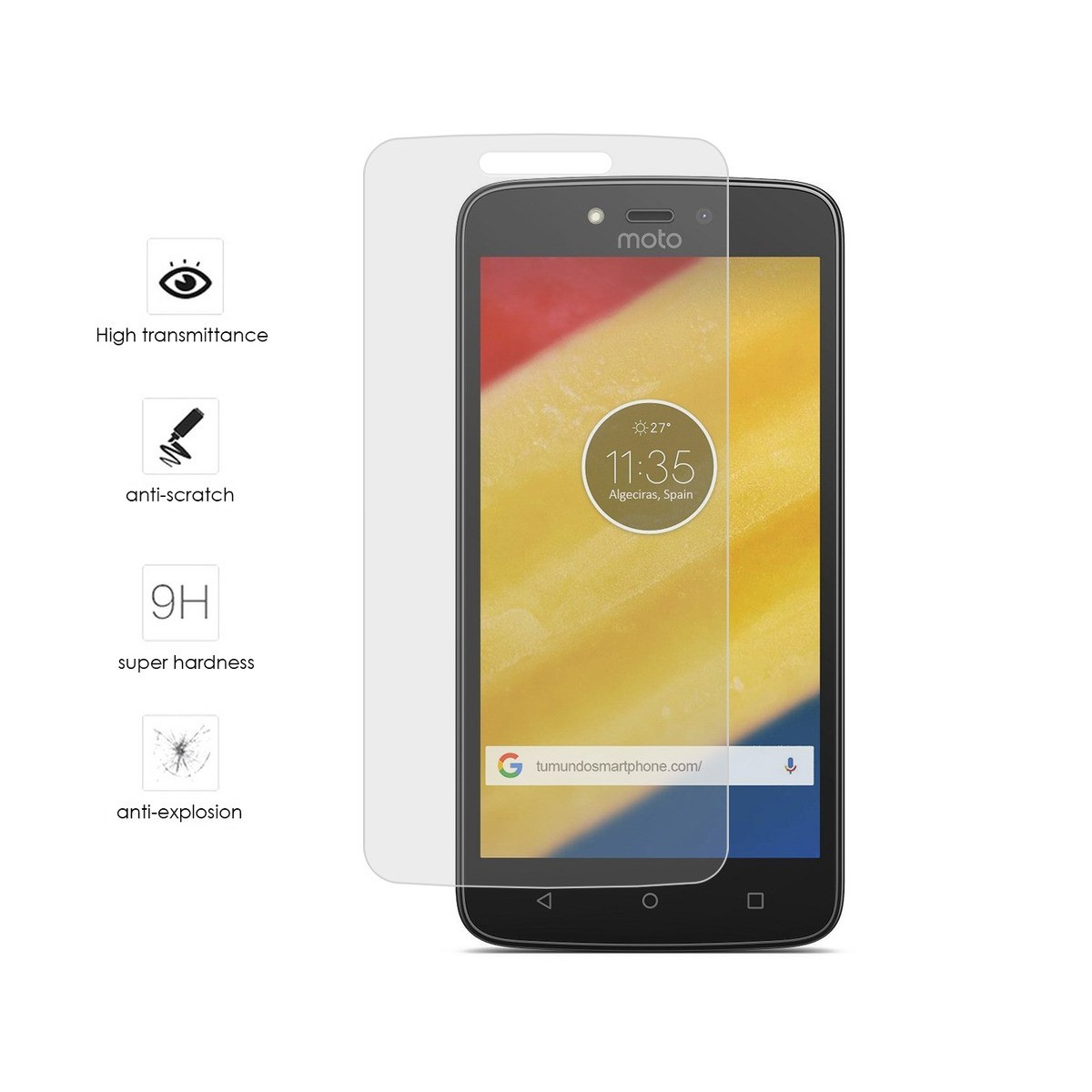 Protector Cristal Templado para Motorola Moto C Plus Vidrio
