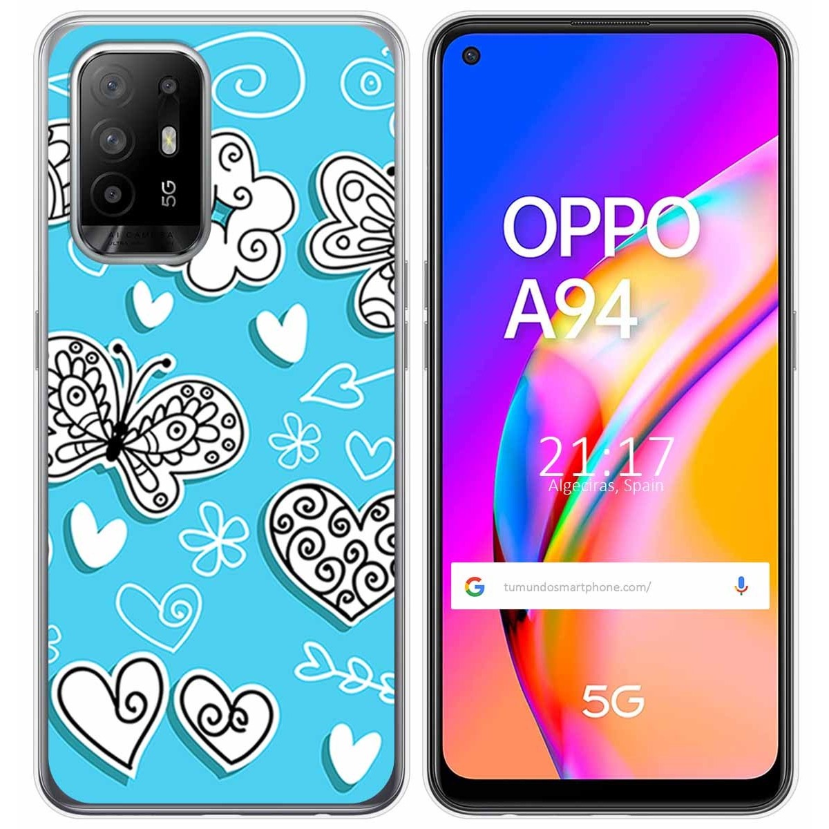 Funda Gel Tpu para Oppo A94 5G diseño Mariposas Dibujos