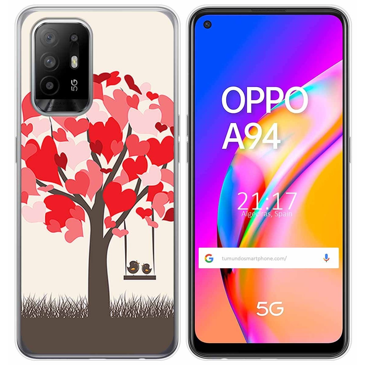 Funda Gel Tpu para Oppo A94 5G diseño Pajaritos Dibujos