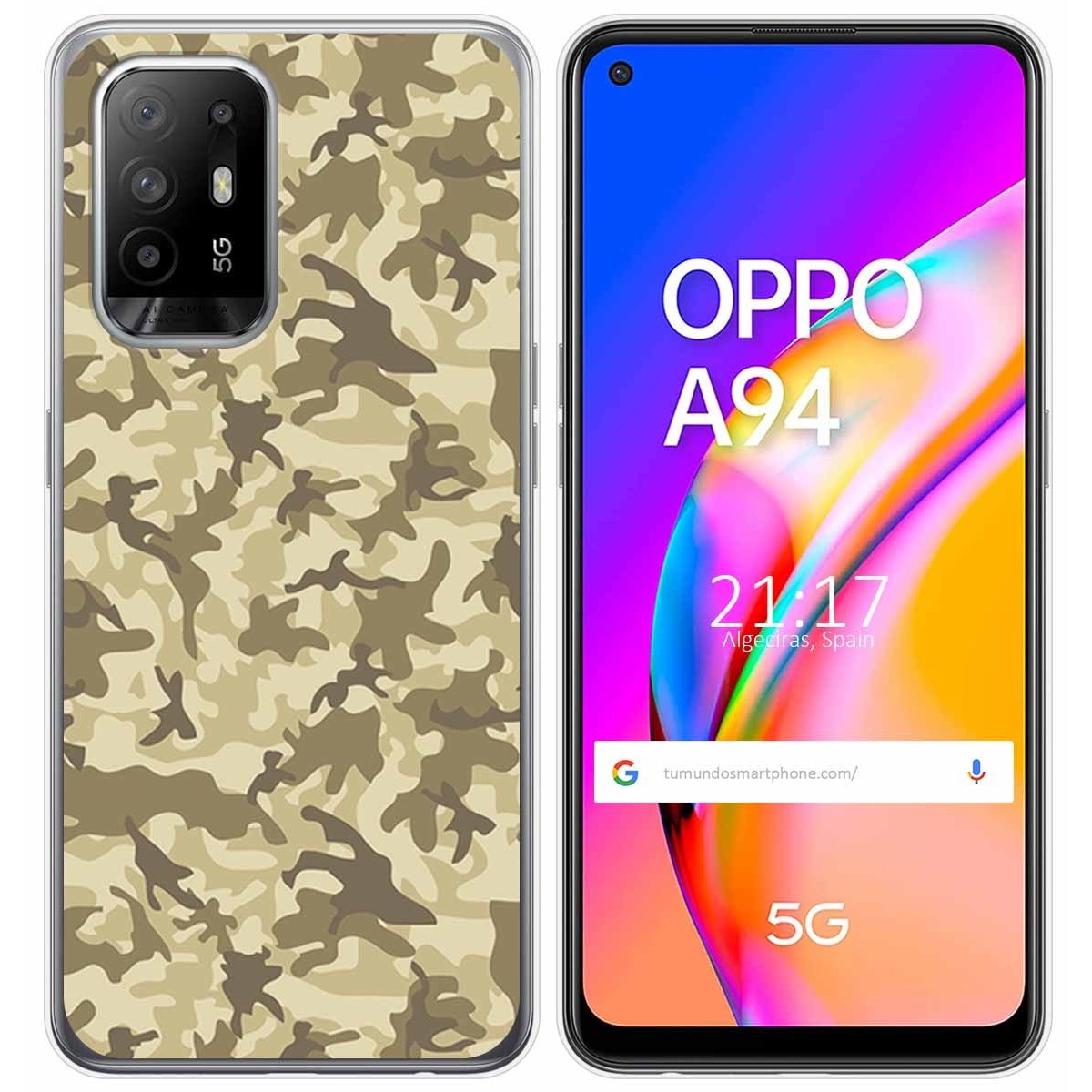 Funda Gel Tpu para Oppo A94 5G diseño Sand Camuflaje Dibujos