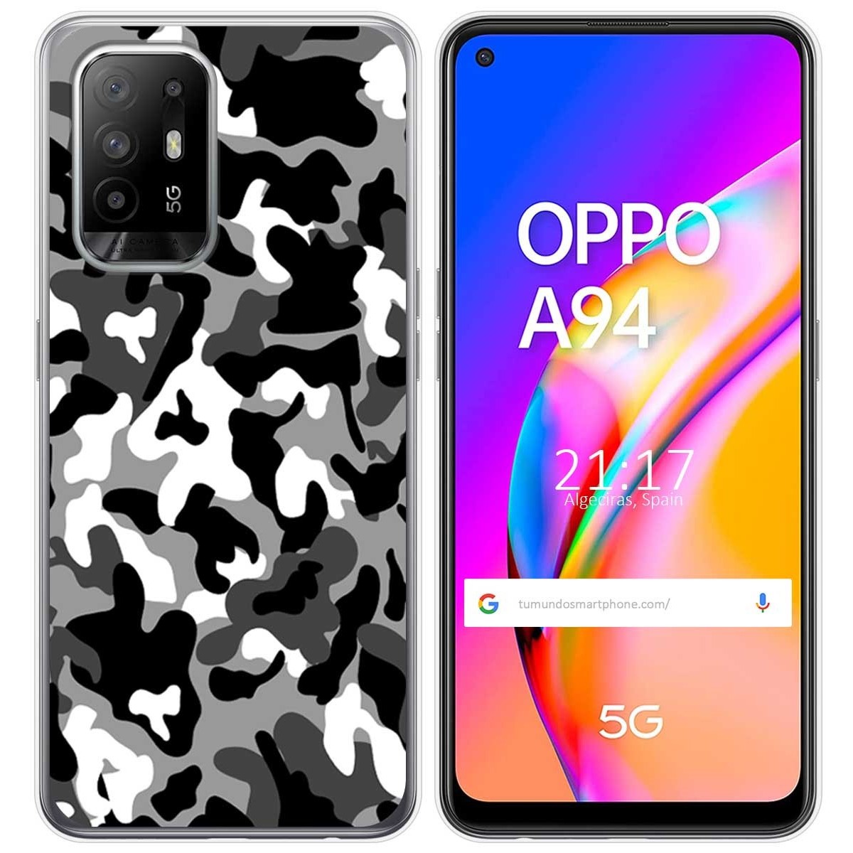 Funda Gel Tpu para Oppo A94 5G diseño Snow Camuflaje Dibujos