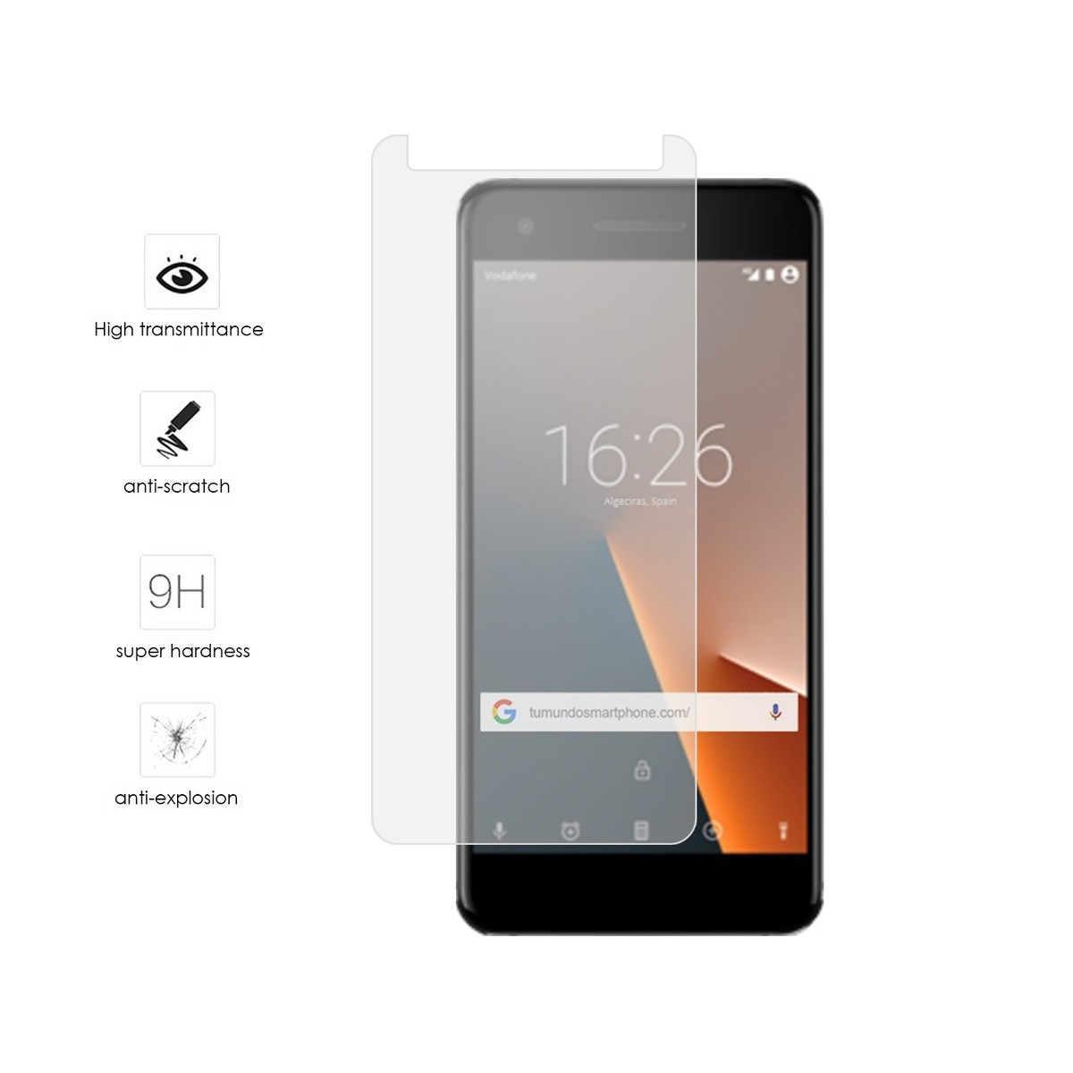Protector Cristal Templado para Vodafone Smart V8 Vidrio