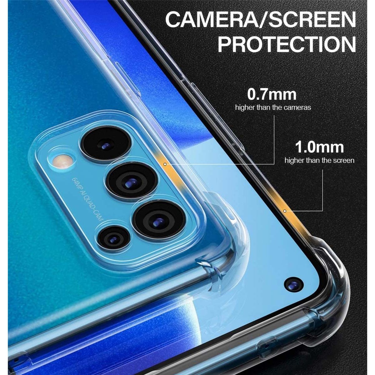 Funda Gel Tpu Anti-Shock Transparente para Oppo A54 5G / A74 5G