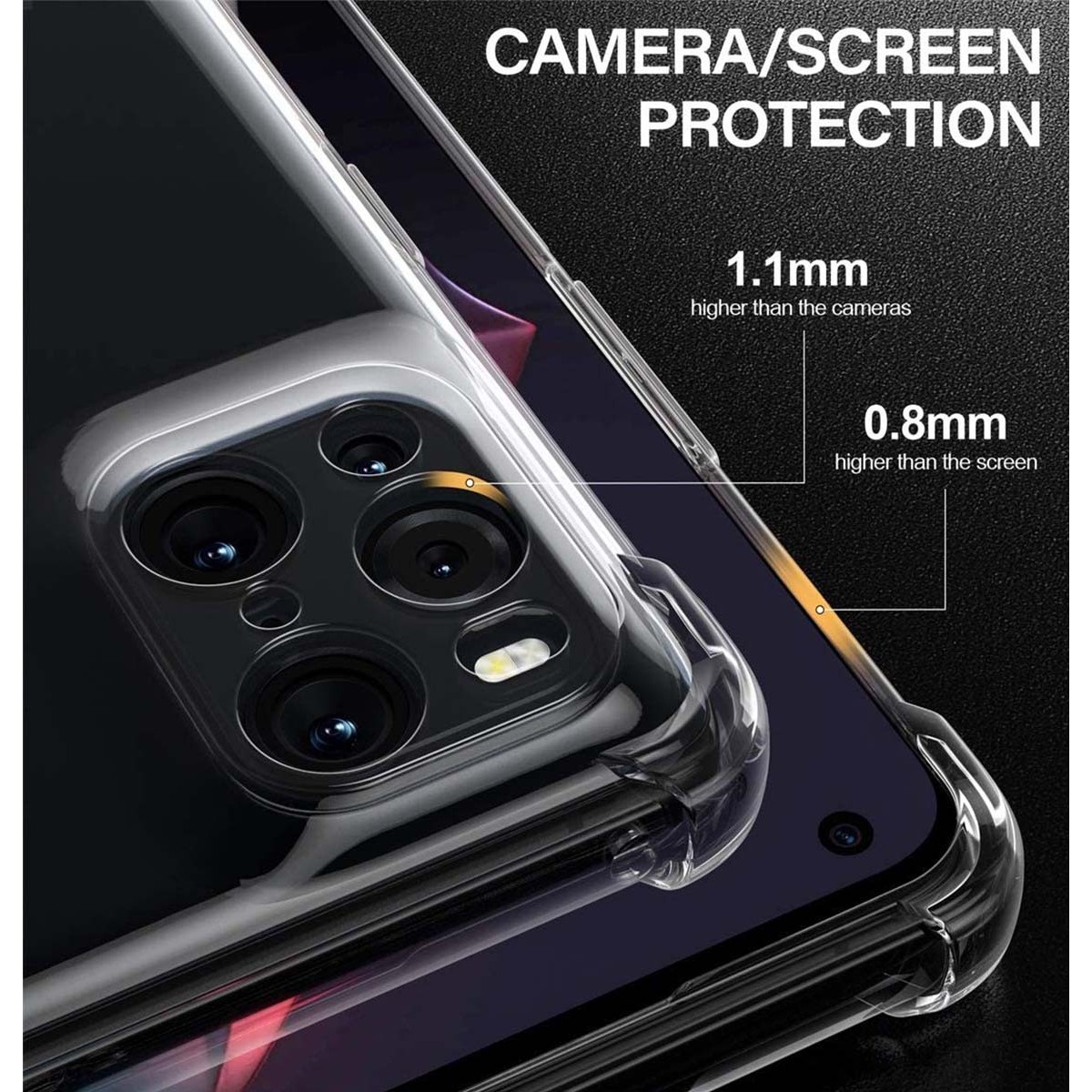 Funda Gel Tpu Anti-Shock Transparente para Oppo Find X3 Pro 5G