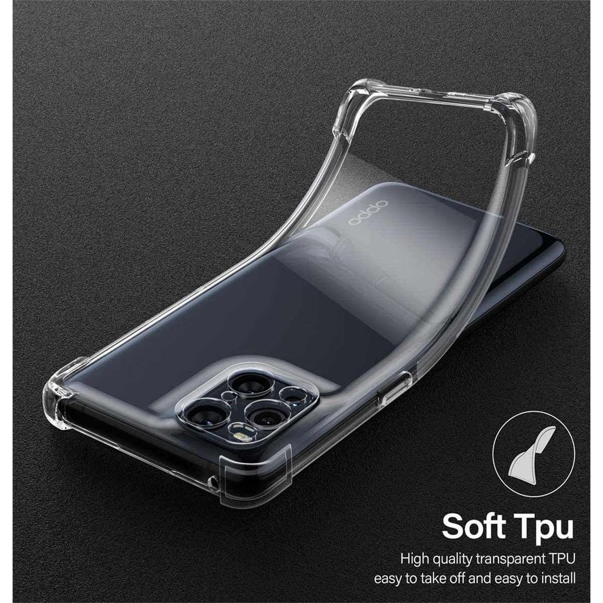 Funda Gel Tpu Anti-Shock Transparente para Oppo Find X3 Pro 5G