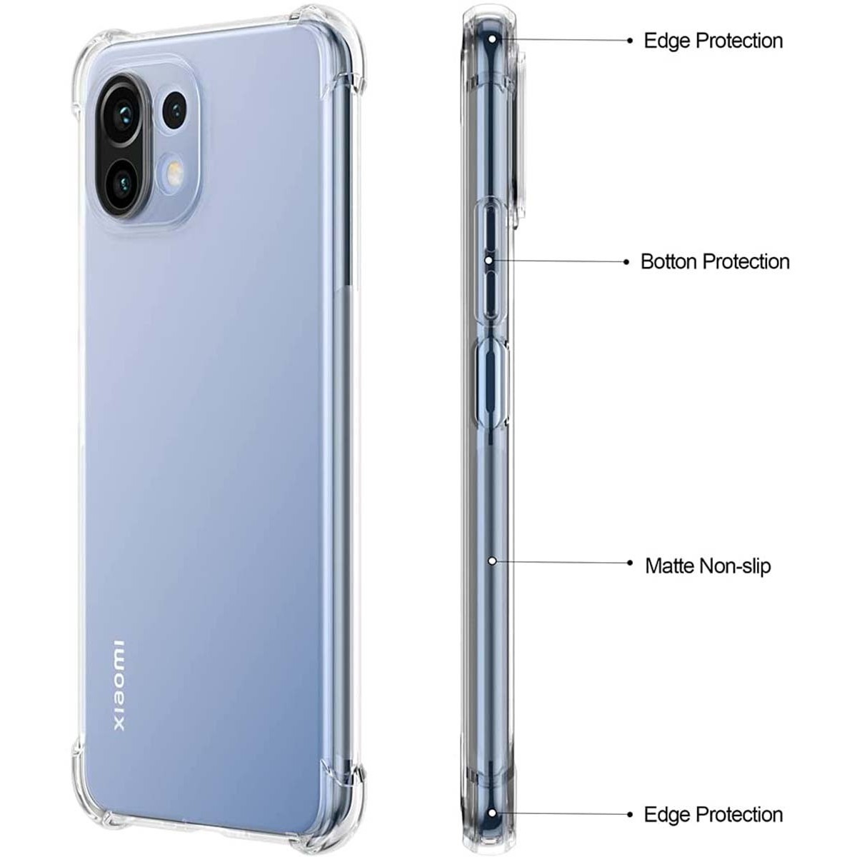 Funda Gel Tpu Anti-Shock Transparente para Xiaomi Mi 11 Lite 4G / 5G / 5G NE