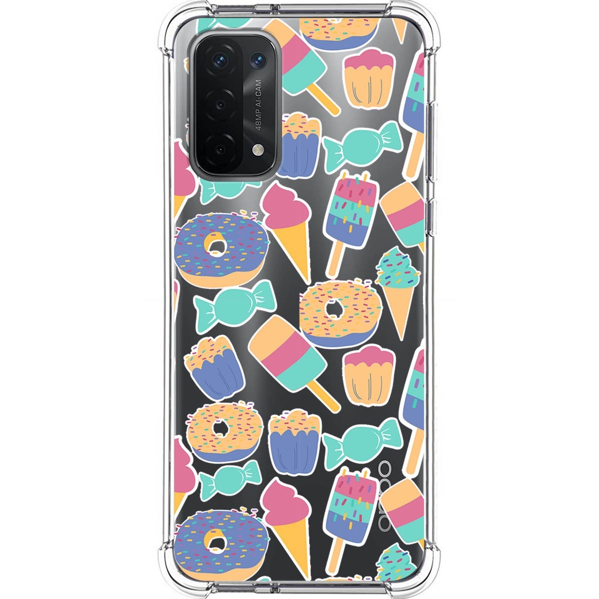 Funda Silicona Antigolpes para Oppo A54 5G / A74 5G diseño Dulces 02 Dibujos