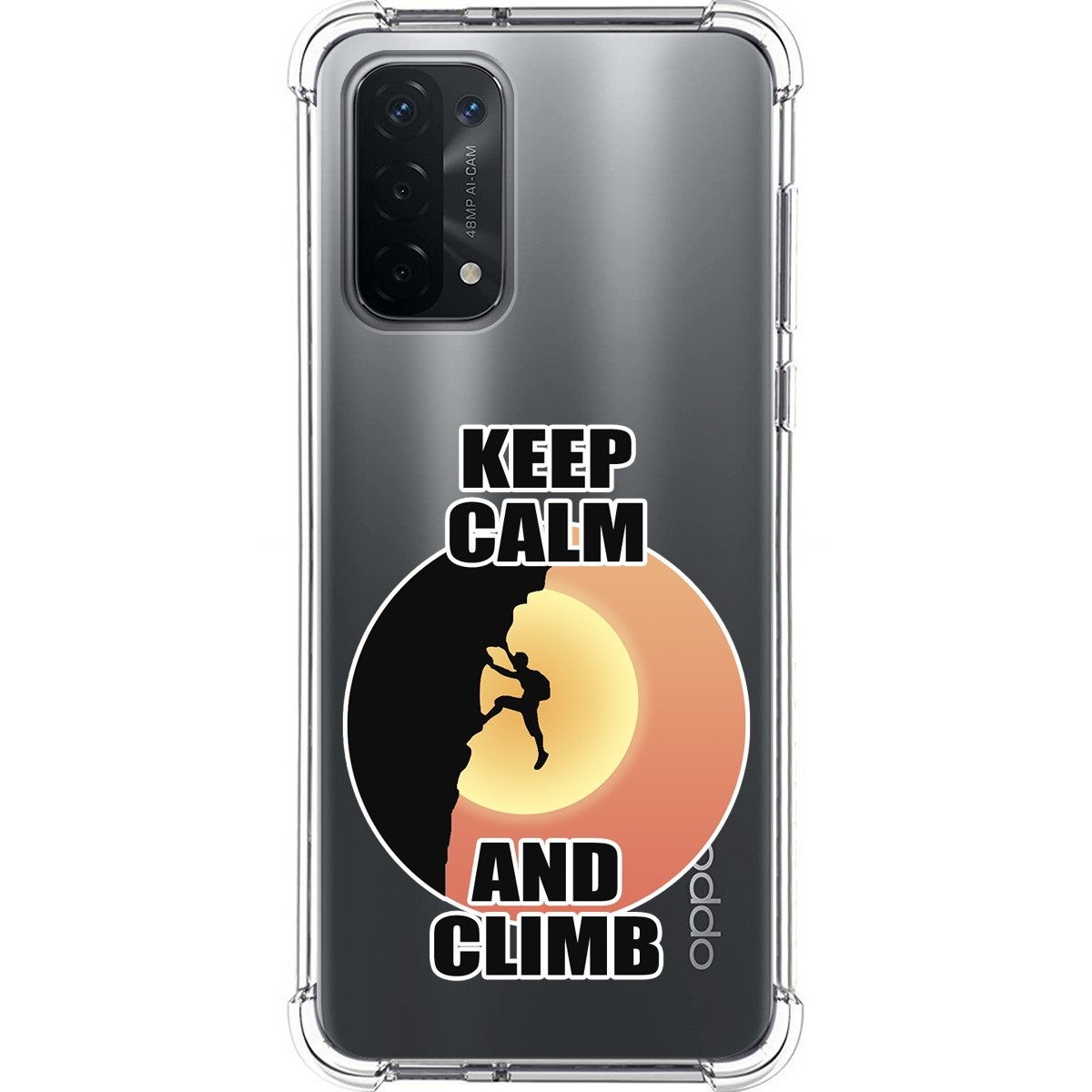 Funda Silicona Antigolpes para Oppo A54 5G / A74 5G diseño Hombre Escalada Dibujos