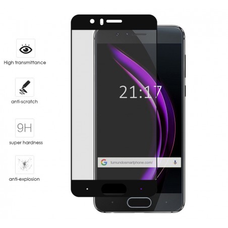 Protector Cristal Templado Frontal Completo Negro para Huawei Honor 9 Vidrio