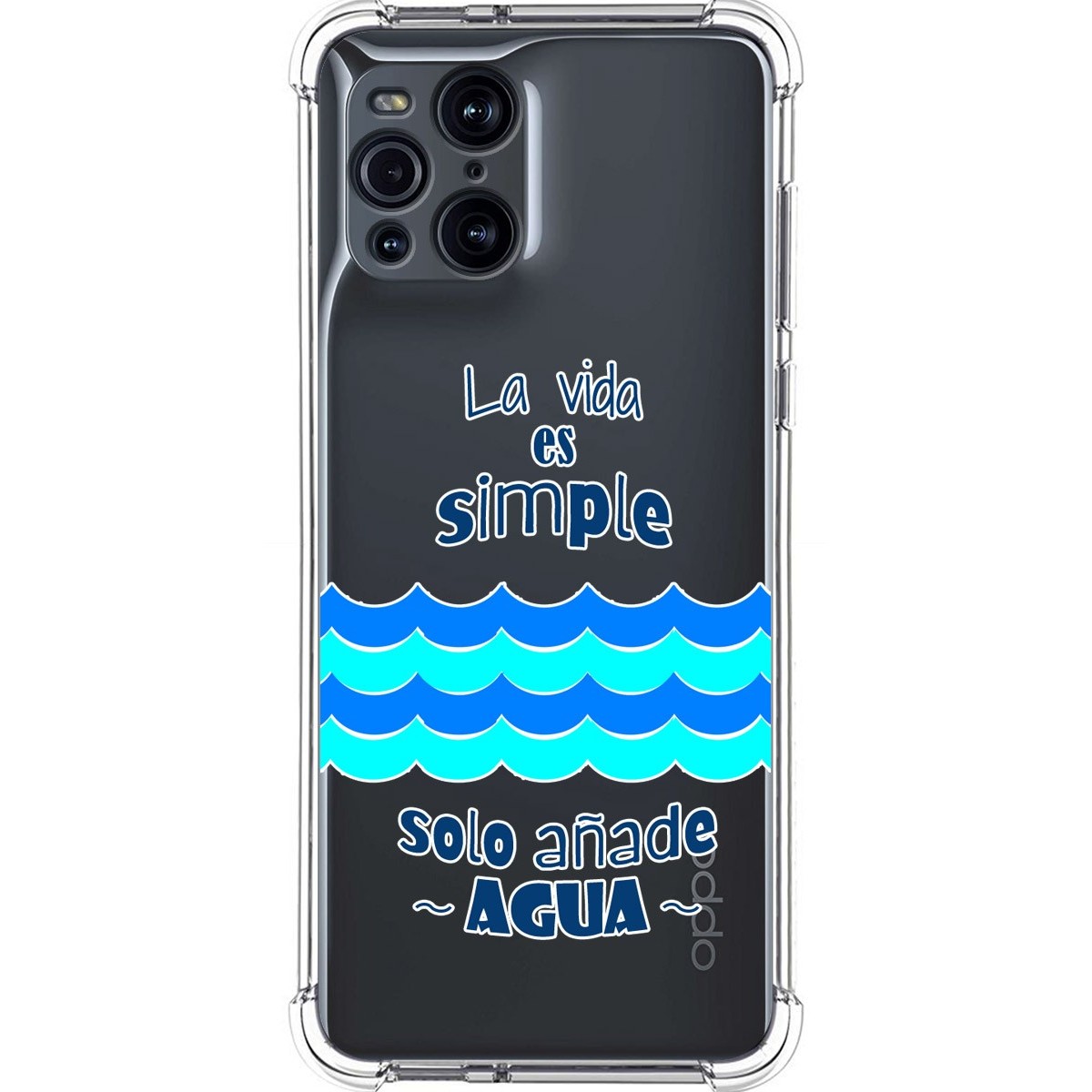 Funda Silicona Antigolpes para Oppo Find X3 Pro 5G diseño Agua Dibujos