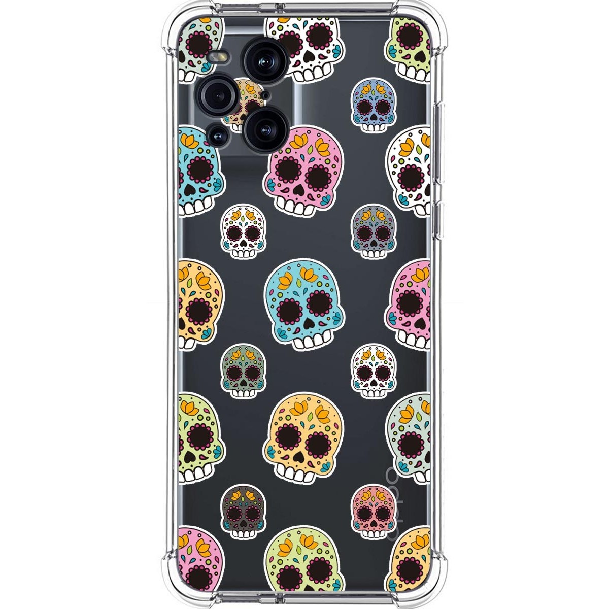 Funda Silicona Antigolpes para Oppo Find X3 Pro 5G diseño Catrina Dibujos