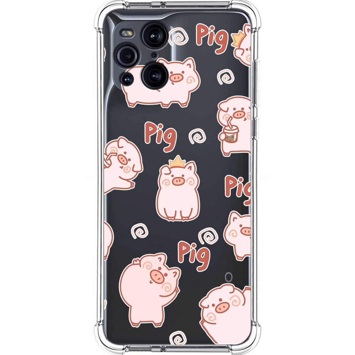Funda Silicona Antigolpes para Oppo Find X3 Pro 5G diseño Cerdos Dibujos