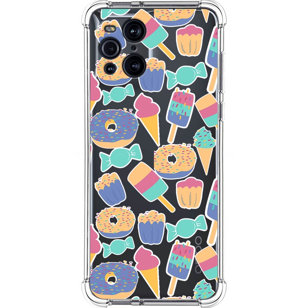 Funda Silicona Antigolpes para Oppo Find X3 Pro 5G diseño Dulces 02 Dibujos