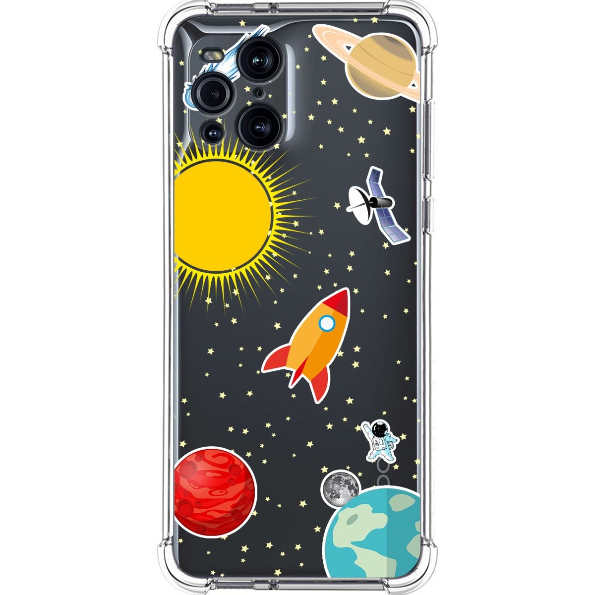 Funda Silicona Antigolpes para Oppo Find X3 Pro 5G diseño Espacio Dibujos