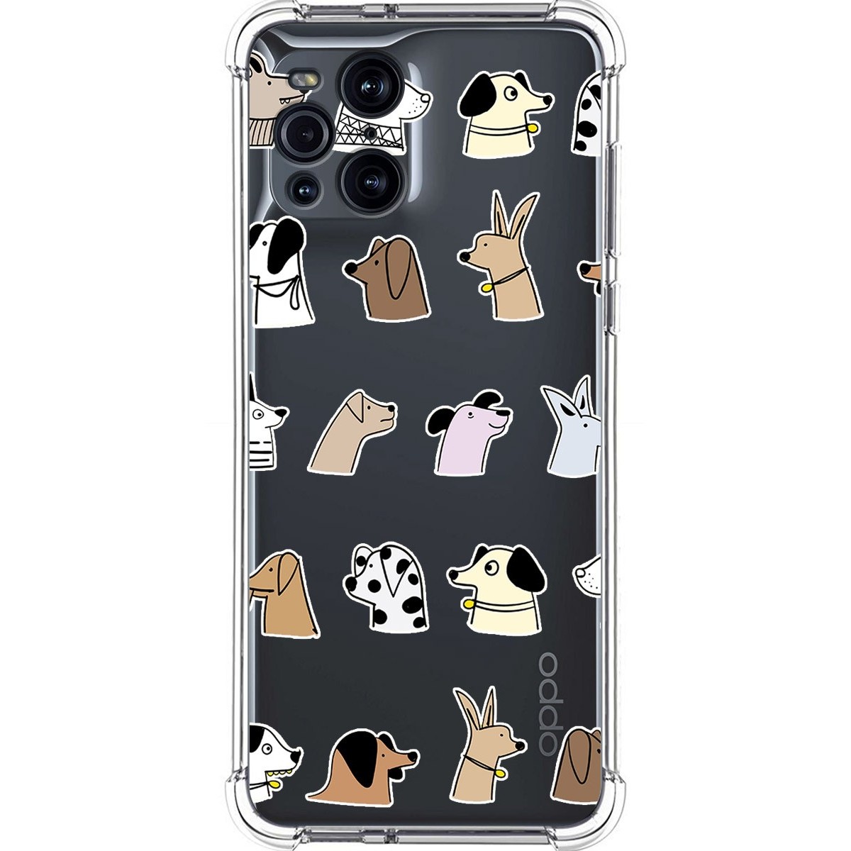 Funda Silicona Antigolpes para Oppo Find X3 Pro 5G diseño Perros Dibujos